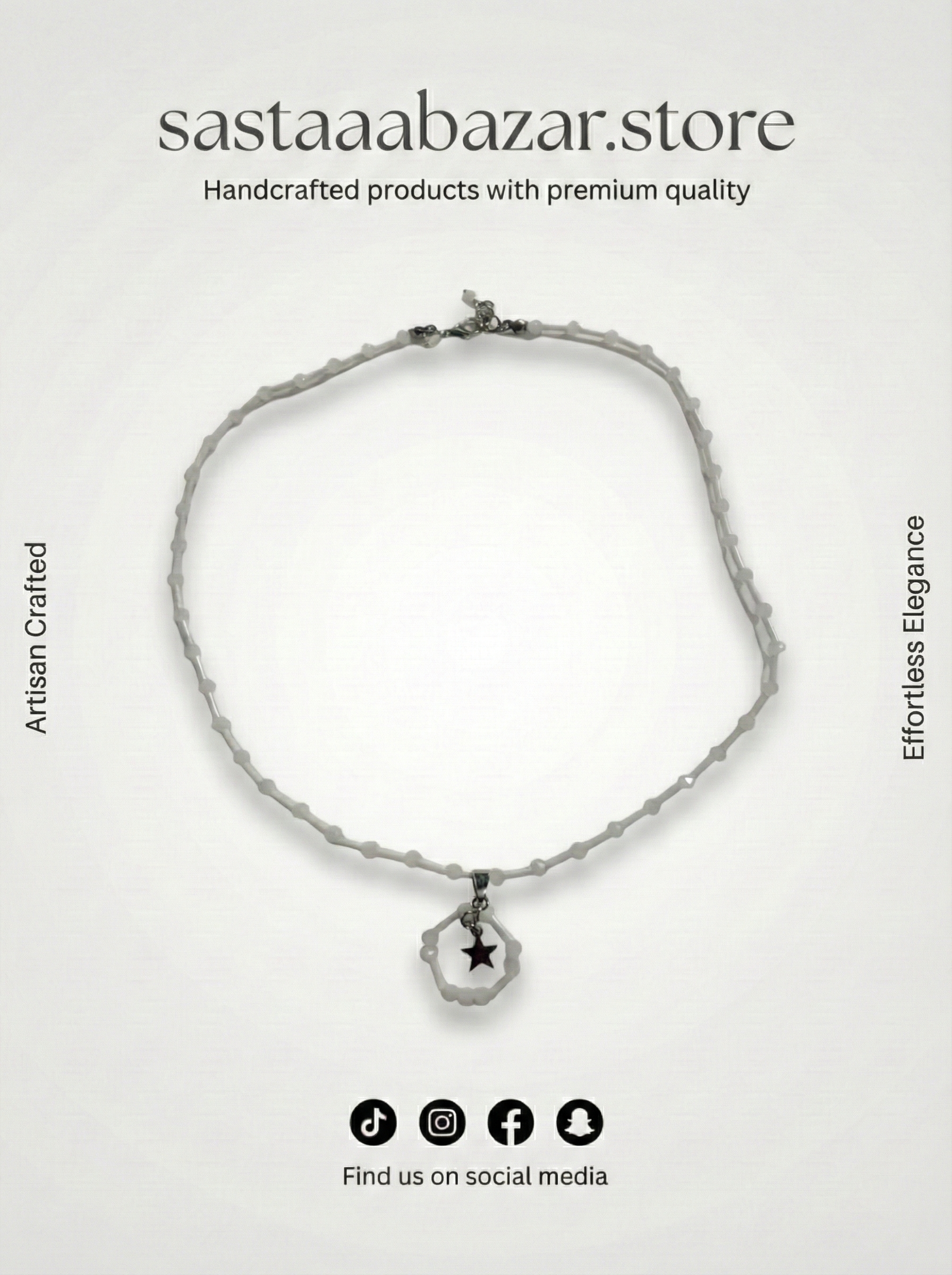 Frosted Crystal Star Pendant Necklace